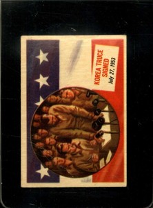 1954 TOPPS SCOOP R714-19 #67 KOREA TRUCE SIGNED GOOD *X46494