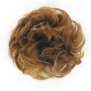 hair bun scrunchie for ponytail dark blond hair copper 17:g27 peruk - Picture 1 of 2