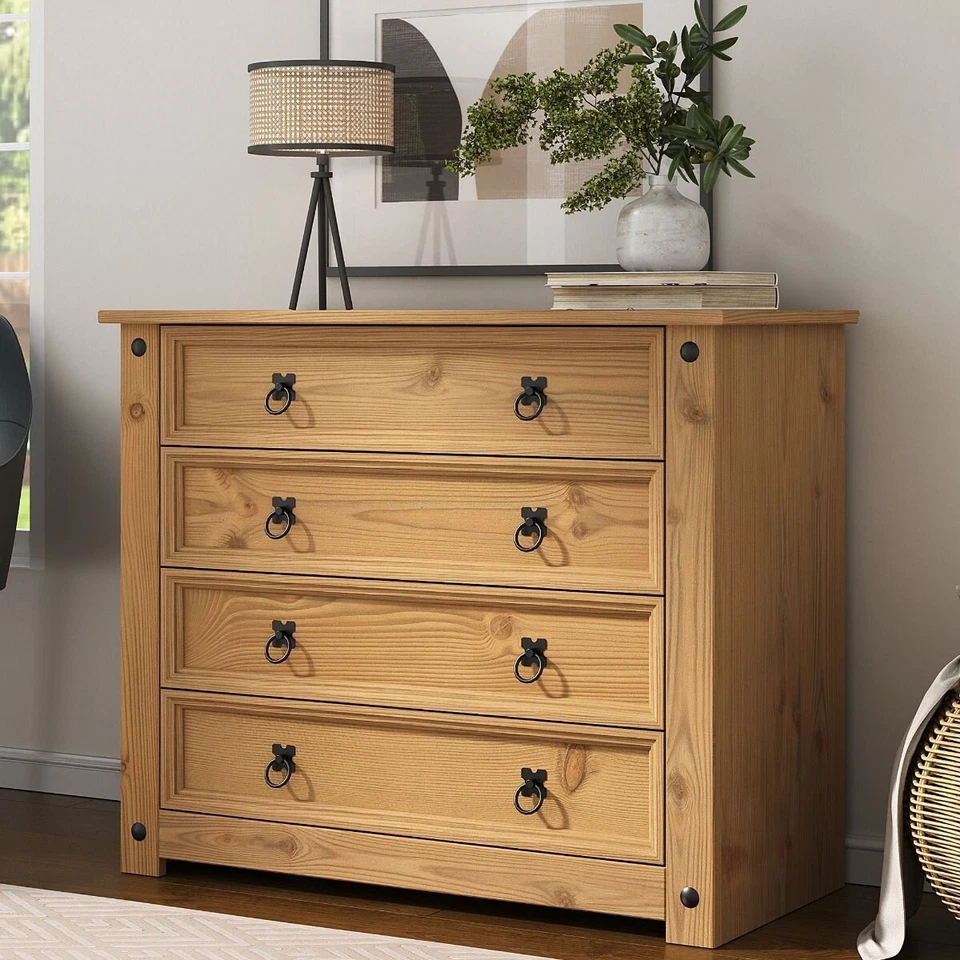 Corona Chest of Drawers 4 Drawer Mexican Solid Pine Bedroom - Image 1 of 4