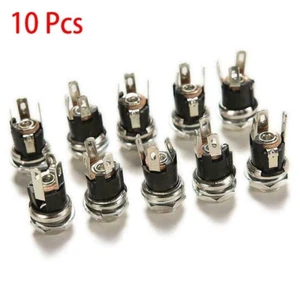 10 Pezzi 5.5 X 2.1 MM Femminile Metallo Montaggio Pannello Connettore Dc-Power - Foto 1 di 5