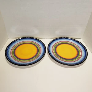 Set of 2 Multicolored Certified International Tequila Sunrise 11" Dinner Plate - Picture 1 of 6