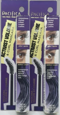 Máscara de pestañas Pacifica Activist Volume & Curl 2PK ~ NEGRA ~ 0,24 FL OZ CADA UNA ~ LEER Foto 1 de 4