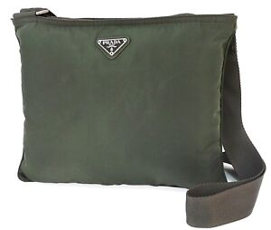 Authentic PRADA Green Nylon Crossbody Shoulder Bag Purse #51401