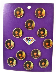 Pin de concierto de colección para cantante principal música banda de rock exhibición de 12 en tarjeta stock antiguo - Imagen 1 de 2