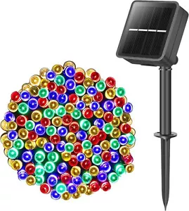 26m 240 LED Solar Lichterkette Außen Lichterkette Garten Party Weihnachtsdeko - Bild 1 von 9