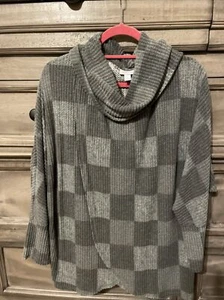 Lularoe Kristin maglione waffle collo alto - grigio grande - Foto 1 di 4