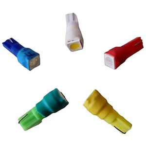 T5 LED W1, 2W 5050 Tacho Conversion Button Instruments Light Blue White Red Gelb - Picture 1 of 7