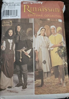 Simplicity 8587 Renaissance Pattern Men's & Women's Size XS - XL Uncut - Image 1 of 2