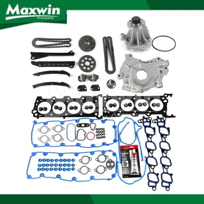 Juego de juntas de culata Kit de cadena de distribución Bomba de agua de aceite para Ford E-150 E-350 Super Duty Foto 1 de 4