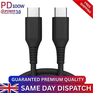 Type C to Type C Cable PD 60W Fast Charger Braided Long USB Lead For Samsung - Picture 1 of 24