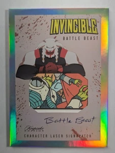 2025 Keepsake INVINCIBLE #583 Laser Signapatch Silver Battle Beast - Foto 1 di 2
