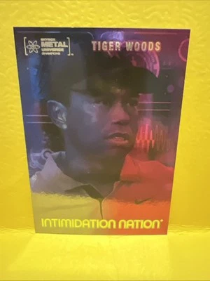2022 Skybox Metal Universe Champions Intimidation Nation Tiger Woods #IN-10 - Image 1 of 2