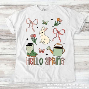 Hello Spring Grading Easter Bunny Tee - Printed On Comfort Colors - Picture 1 of 4