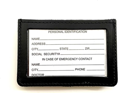 ID Badge Holder with 1 Clear ID Window, Leather Belt Clip Badge Holders for ID C — 第 1/4 张图片