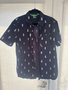 Herren L Ananas Print Navy Hemd Baumwolle NEU Dip - Be a swinger! - Bild 1 von 3