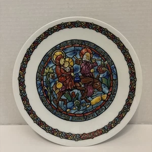 D'ARCEAU LIMOGES Flug nach Ägypten Noel Vitrail Weihnachtsteller französisch - Bild 1 von 2