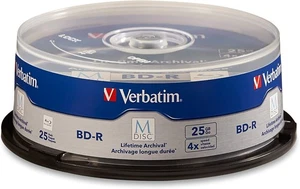 Verbatim M DISC BD-R 25GB 4X with Branded Surface Blank Blu-Ray Recordable Media - Picture 1 of 3