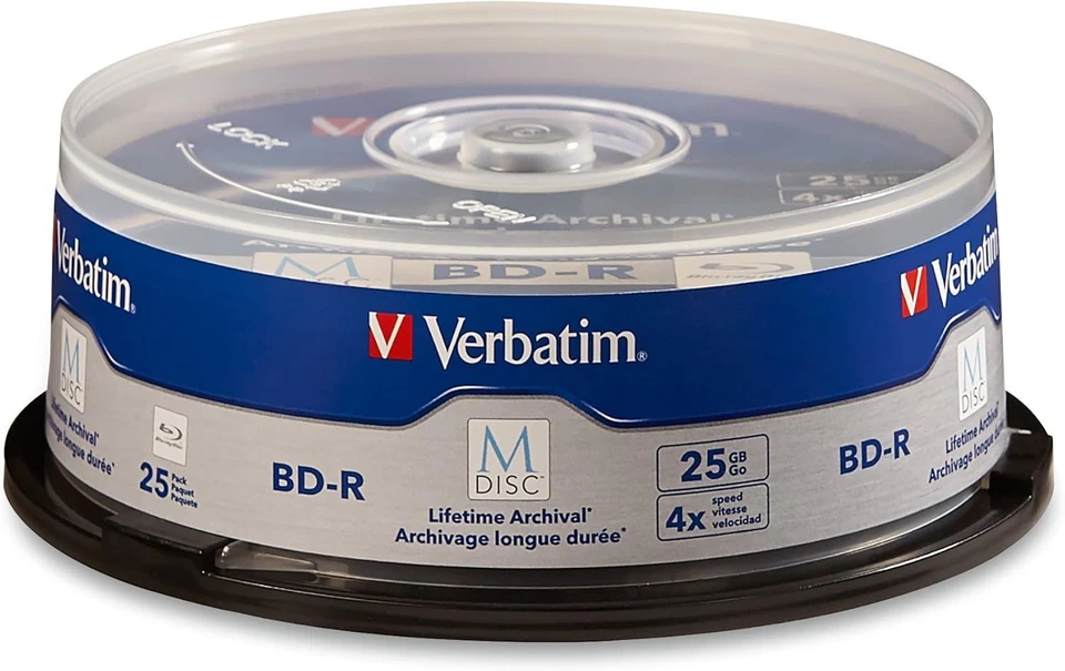 Verbatim M DISC BD-R 25GB 4X with Branded Surface Blank Blu-Ray Recordable Media - Image 1 of 3
