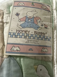 Juego de edredón Daisy Kingdom Honey Bunny guardería 1987 años 90 vintage conejo - Imagen 1 de 16
