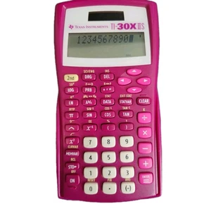 Texas Instruments TI-30X IIS wissenschaftlicher Taschenrechner mit Deckel Solar Pink - FUNKTIONIERT - Bild 1 von 8