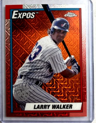 Orange Refractor #/25- 2025 Topps Silver Pack #T90C-72- Larry Walker Mojo Foto 1 de 2