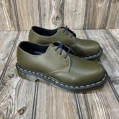 Zapatos de cuero Oxford Dr Doc Martens para mujer 25715 verde militar talla 5 EE. UU. NUEVOS RAROS Foto 1 de 4