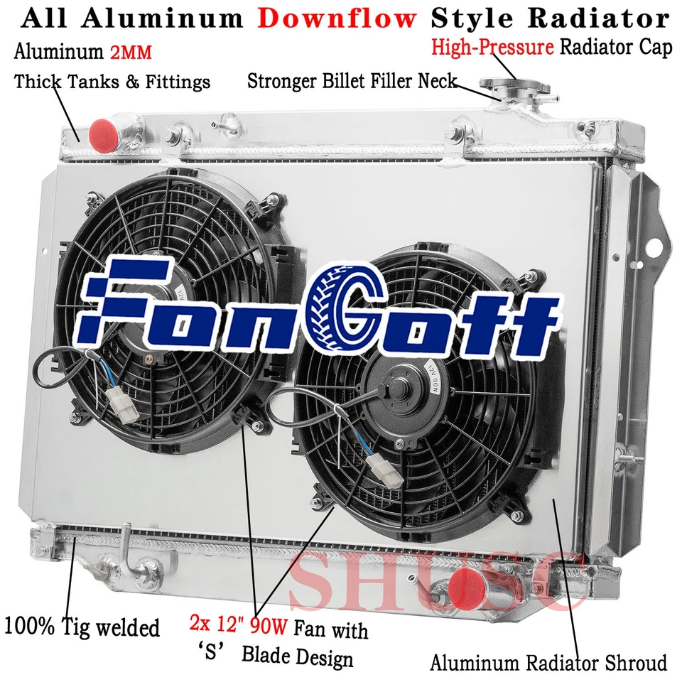 Ventilador de cubierta de radiador de 3 filas para Toyota Land Cruiser LX450 1993-1997 96 4,5 L L L6 V8 Foto 1 de 4