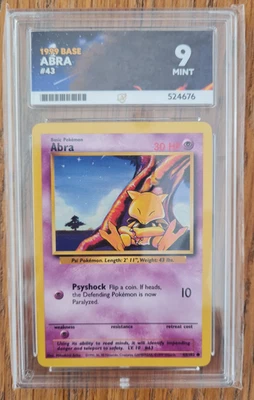 Abra 43/102 - Pokemon TCG Base Set Unlimited - Graded 9 by ACE Grading - Image 1 of 3
