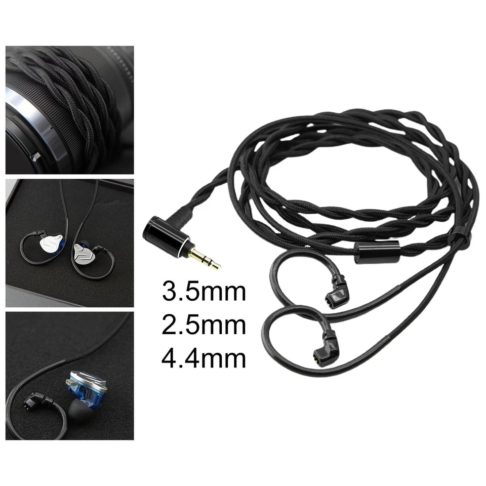 Qdc Connector 2 Pins Headphones Cable Replacement Audio Adapter Black Gold - Image 1 of 1