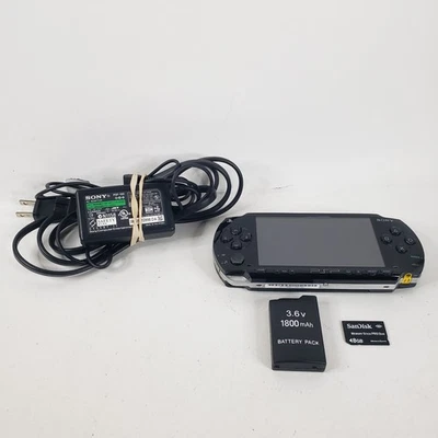 Sony PSP-1001 PlayStation Black With New Battery Charger Memory Stick Tested  - Image 1 of 4