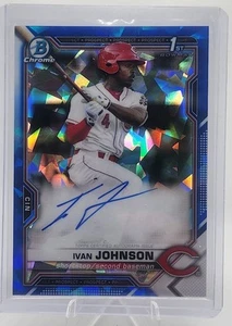 2021 Bowman Sapphire Edition - Chrome Prospects Ivan Johnson Auto (RC) - Picture 1 of 5