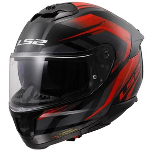 LS2 Adult's Stream II Fury Motorcycle Helmet W/ SunShield Gloss Black/Red Medium - Foto 1 di 1