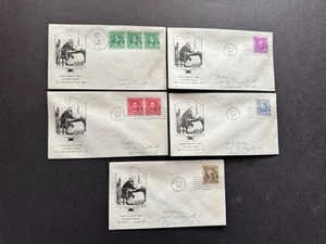 US 1940 FDC (FA14) +Famous Americans #859-63 +American Authors +Complete 5 FDCs - Picture 1 of 2
