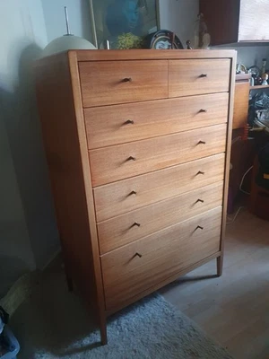 Midcentury Tallboy Chest Of Drawers For Heals - Image 1 of 4