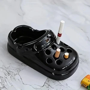 Ceramic Shoe Ashtray Themed Anti Fly Ventilation Holes Home Office Décor - Picture 1 of 3