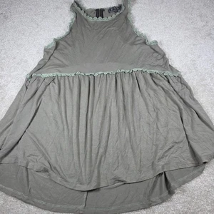 Pol Racerback Babydoll Tank Kleid Damen M olivgrün Häkelborte Boho Hippie - Bild 1 von 6