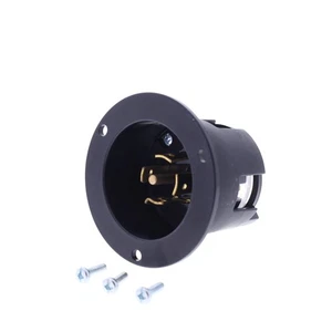 Eaton Black Twist Turn Locking Flanged Inlet L23-20P 20A 347/600V 3ØY AHCL2320FI - Picture 1 of 6