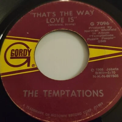 The TEMPTATIONS PSYCHEDELIC SHACK /That's the Way Love Is GORDY 7096 VG++ 1966 - Image 1 of 4