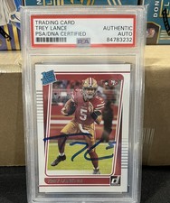 2021 Donruss Trey Lance Autographed Rookie Card RC PSA Authenticated