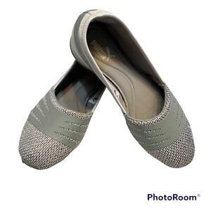 PUMA Women's Asha Slip-On Ballet Flats Comfort Walking Shoes Gray Size 8