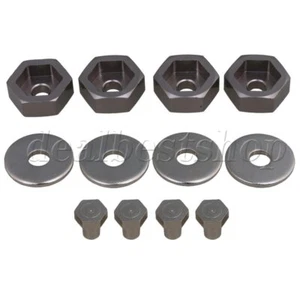 4 Pack 12mm to 17mm Titanium Color Aluminum Alloy RC Wheel Hex Adapter 1/10 - Picture 1 of 3