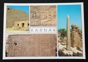Postcard Karnak Egypt Multiview Obelisk of Thuthosis I Shrine of Seti II - Picture 1 of 2