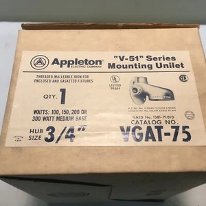 Appleton VGAT-75 V-51 Series Mounting Unilet 3/4" Threaded Malleable Iron - Picture 1 of 5