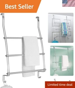 iDesign Classico Steel Over-The-Door Towel Rack with Storage Hooks - 16.75" x... - Picture 1 of 7