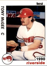 1990 Riverside Red Wave Best #16 Tony McGee Clearwater Florida FL Baseball Card