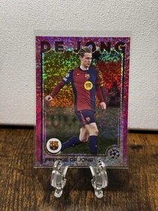 2024-25 Topps UEFA Club Competitions - #172 Frenkie de Jong - Pink Sparkle Foil - Picture 1 of 2