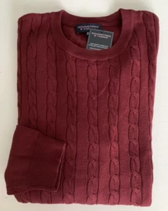 SALE Neu mit Etikett Roundtree & Yorke Pullover mit Zopfmuster Rundhalsausschnitt burgunderrot HOCH Größe 2XT - Bild 1 von 1