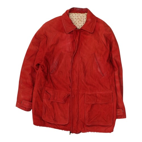 Giacca Valentino Uomo Rossa Cappotto Capispalla Vintage Trapuntato Casual Full Zip