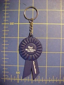 UNUSED PABST BLUE RIBBON BEER #EARN YOUR RIBBON KEY RING! PBR KEY CHAIN RARE - Picture 1 of 3