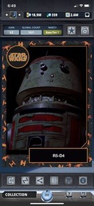 Topps Star Wars Digital Card Trader Halloween - R5-D4 Tier 7 2019 Base